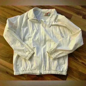 Vintage white casual zip  jacket light weight